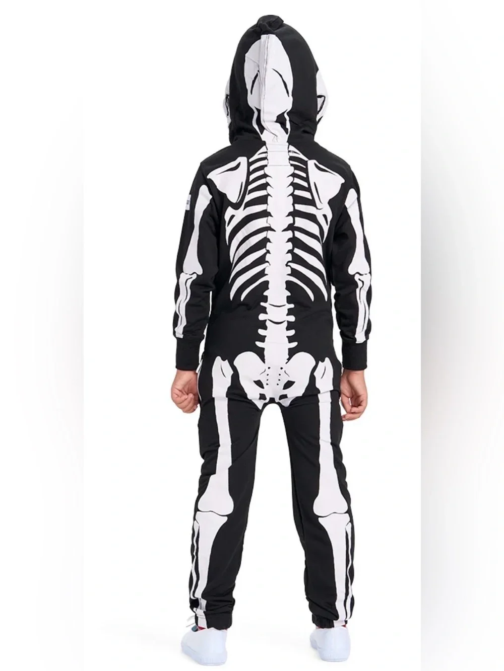 NWT Tipsy Elves Boy/Girl Child Size Skelton Costume Jumpsuit Full Zip - Size M
